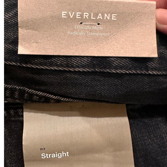 Everlane Organic High Rise The Curvy 90s Cheeky Straight Jean Washed Black, 27 - Picture 11 of 12